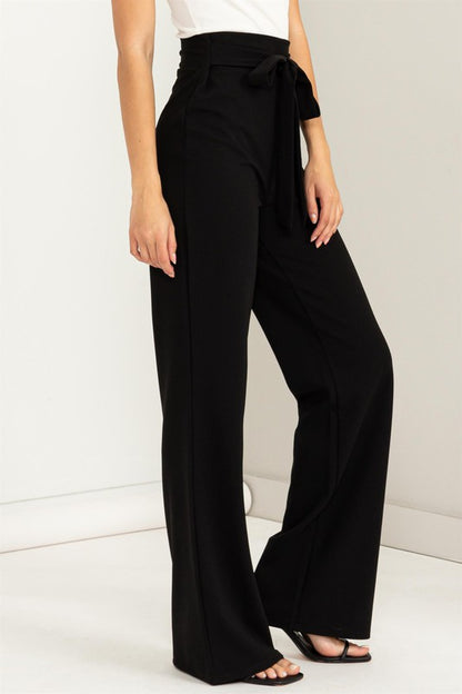 Seeking Sultry High-Waisted Tie Front Flared Pants Luvéillé