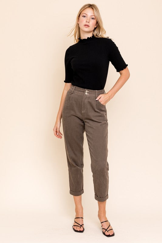 Short Sleeve Mock Neck Merrow Edge Top Luvéillé