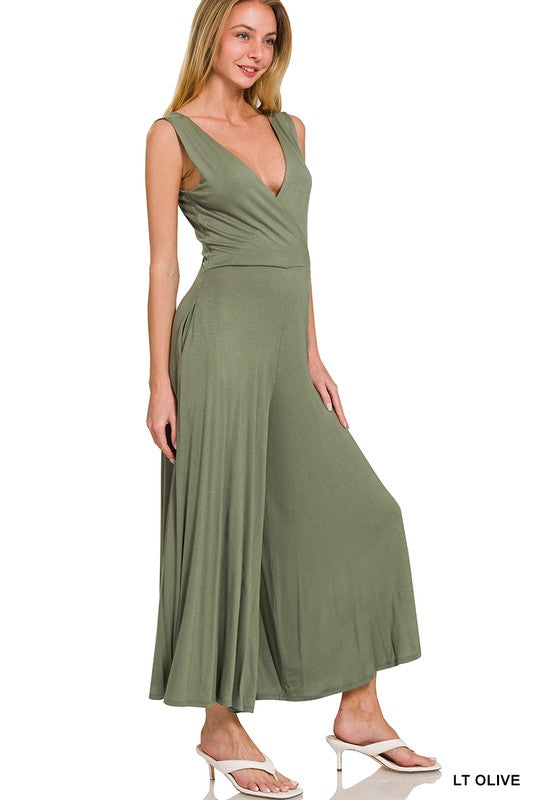 Surplice Neckline Sleeveless Jumpsuit Luvéillé