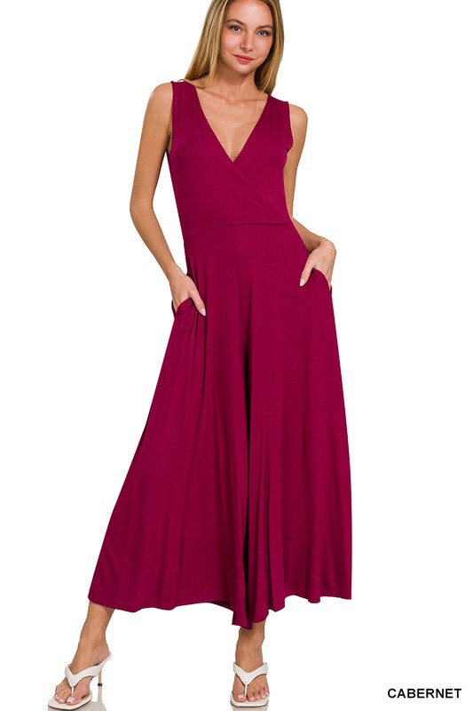 Surplice Neckline Sleeveless Jumpsuit Luvéillé