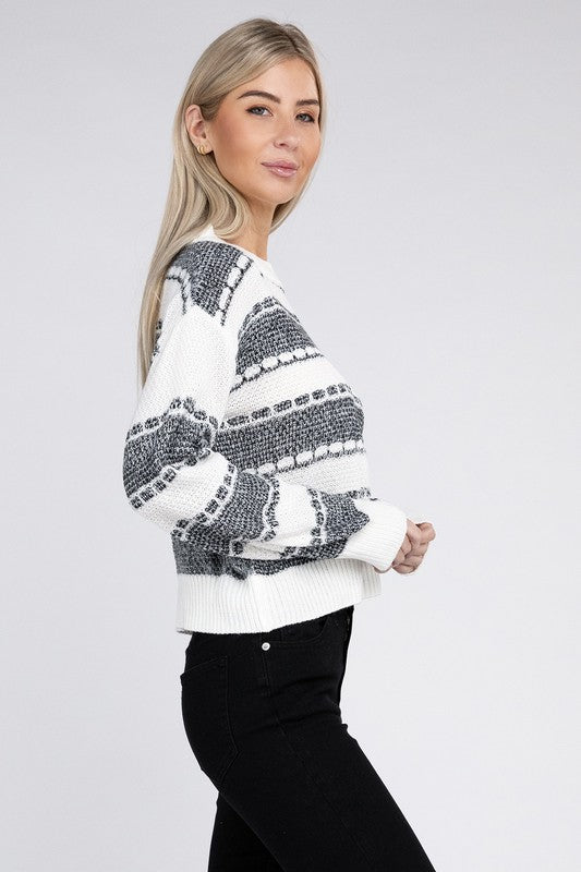 Two Tone Drop Shoulder Sweater Luvéillé