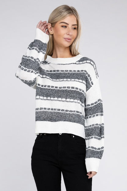 Two Tone Drop Shoulder Sweater Luvéillé
