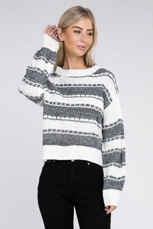 Two Tone Drop Shoulder Sweater Luvéillé