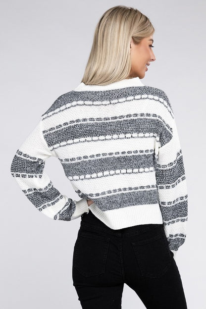 Two Tone Drop Shoulder Sweater Luvéillé