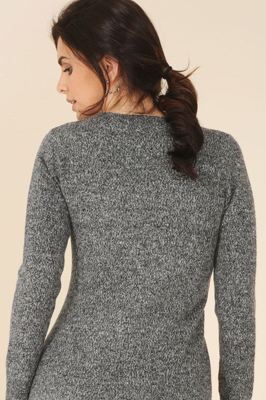 V-Neck Sweater Maxi Dress Luvéillé