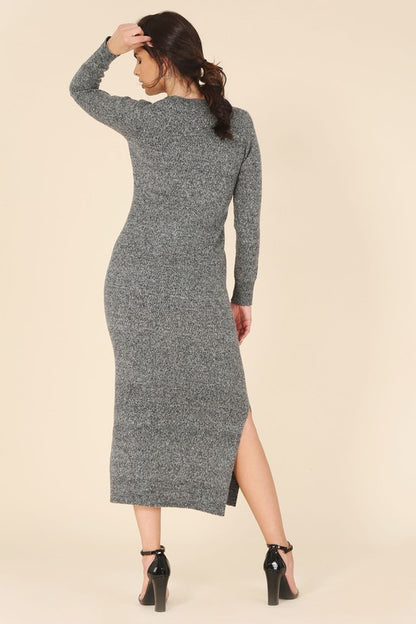 V-Neck Sweater Maxi Dress Luvéillé