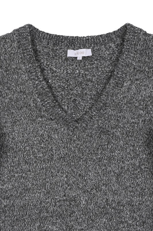 V-Neck Sweater Maxi Dress Luvéillé