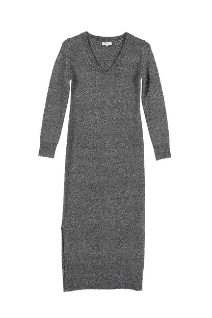 V-Neck Sweater Maxi Dress Luvéillé