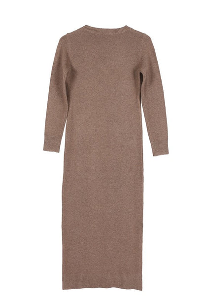 V-Neck Sweater Maxi Dress Luvéillé