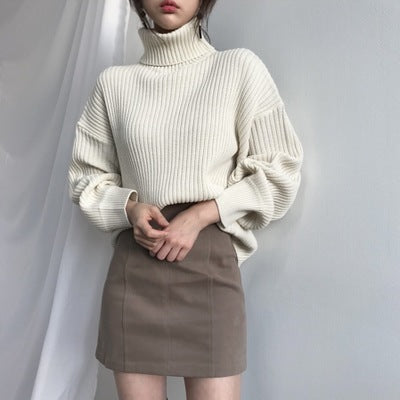 Women's Turtleneck Sweater Thickened Warmth And Lazy Wind Luvéillé