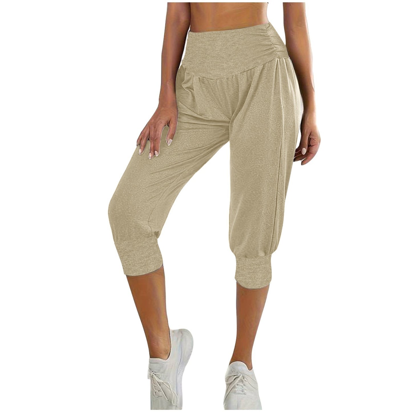 Women's Home Casual Pants High Waist Temperament Ankle-tied Harem Pants