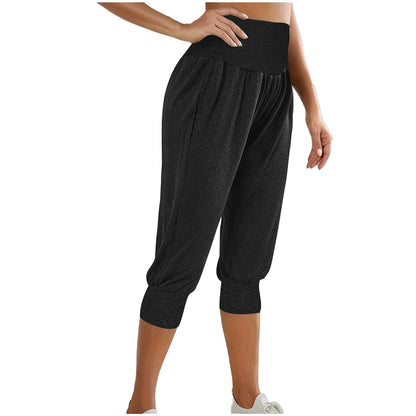 Women's Home Casual Pants High Waist Temperament Ankle-tied Harem Pants