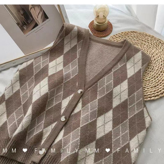 Diamond Plaid Sweater Vest