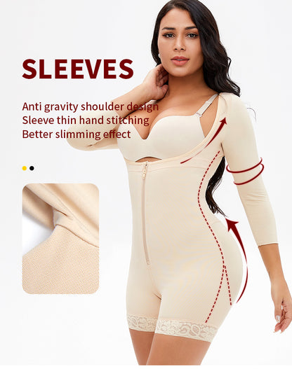 Long Sleeve Adjustable Sling Button Zipper