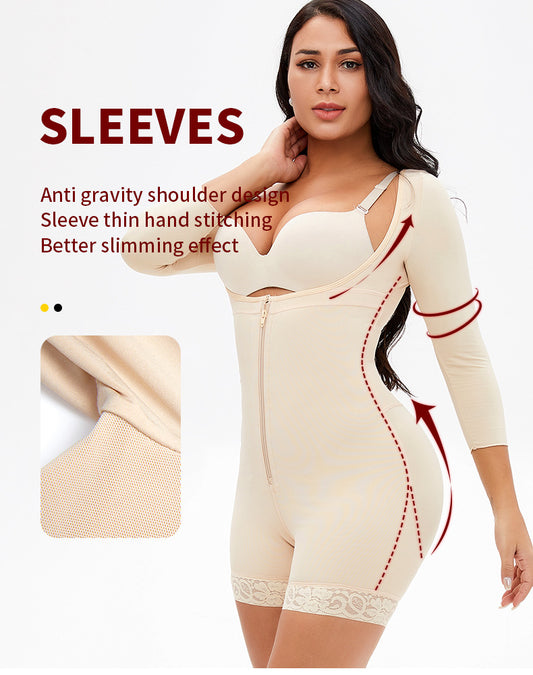 Long Sleeve Adjustable Sling Button Zipper