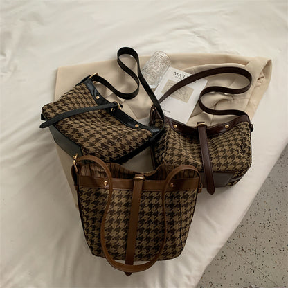 Retro Bag Fashion Houndstooth