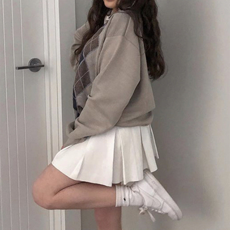 Knitted V-neck Sweater Casual Pullover Top