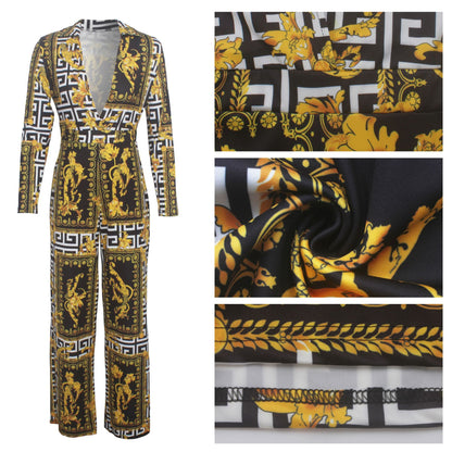 Long Sleeve V-Neck Jumpsuit