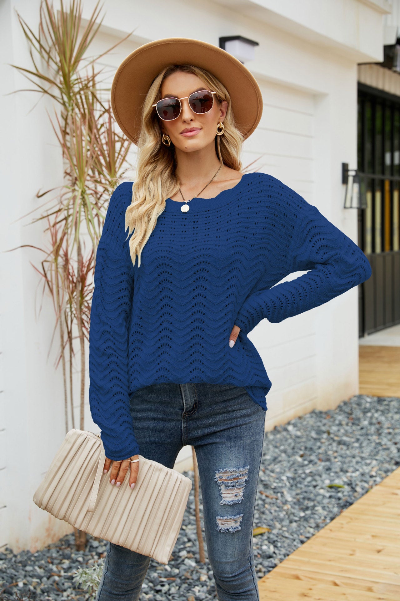 Hollow Pullover Lace Knit