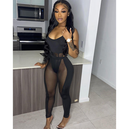 Sling Mesh Splicing Two-piece Set