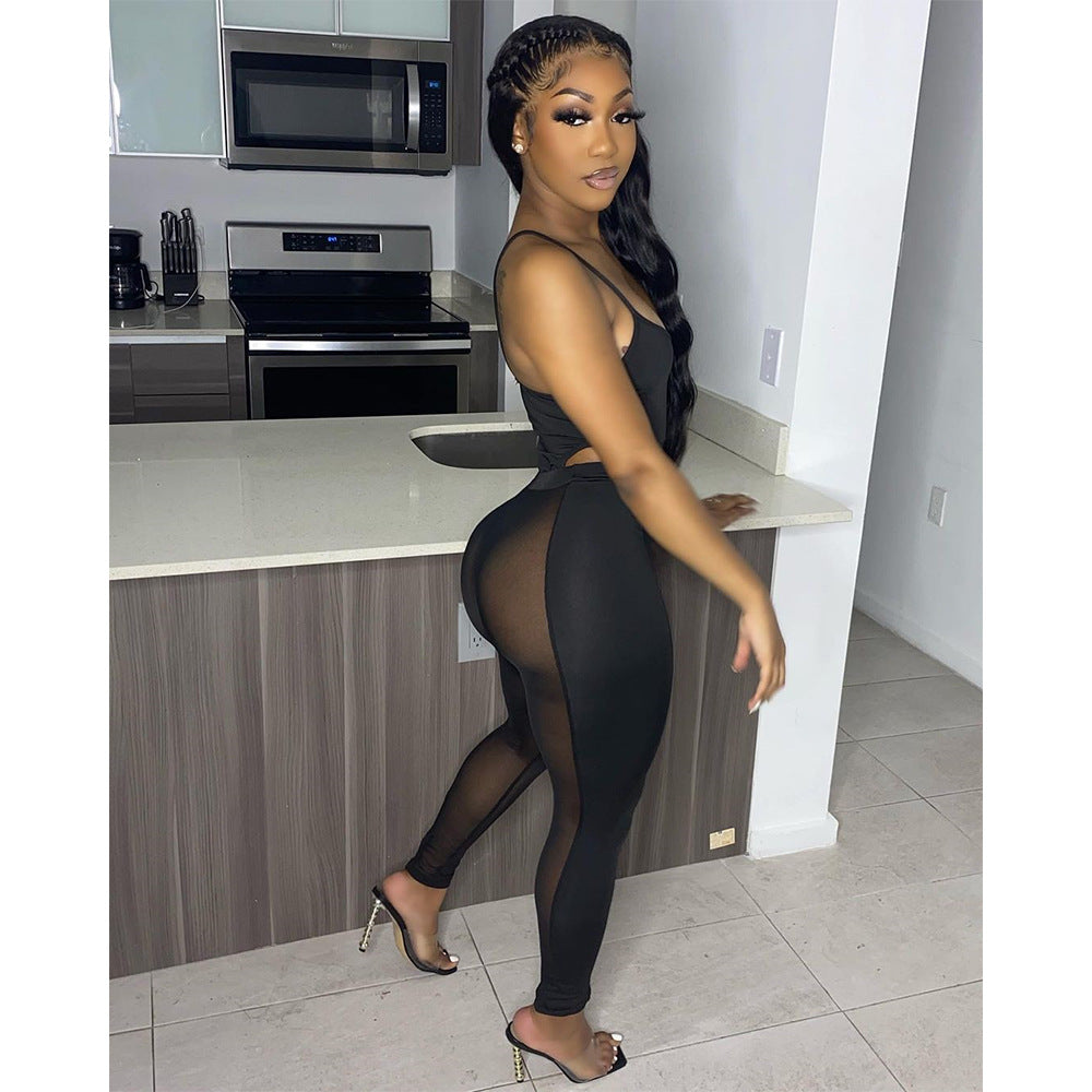 Sling Mesh Splicing Two-piece Set