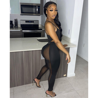 Sling Mesh Splicing Two-piece Set