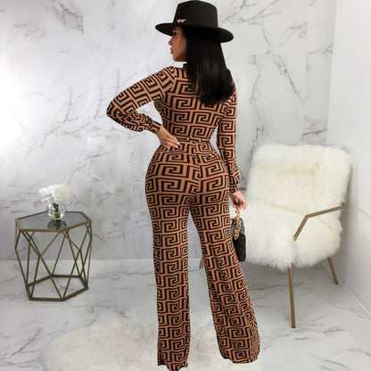 Long Sleeve V-Neck Jumpsuit