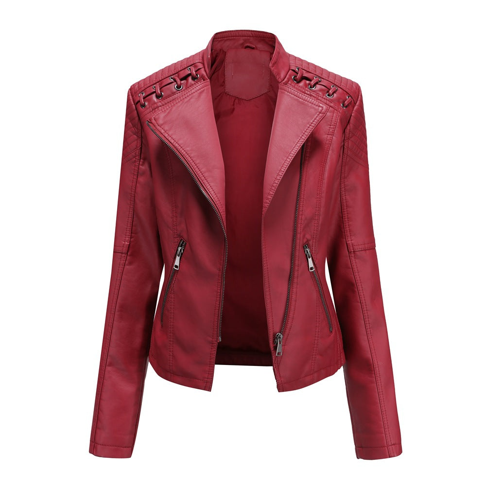 Leather Thin Ladies Motorcycle Suit