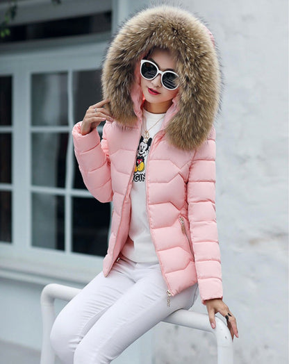 Short Slim Fit Fur Collar Jacket
