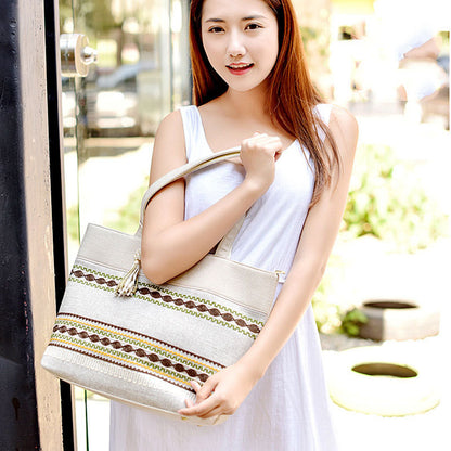 Woven Hanging Handbag Women Embroidery Fashion