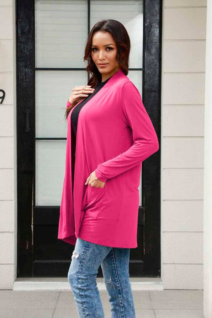 Basic Bae Full Size Open Front Long Sleeve Cardigan Luvéillé