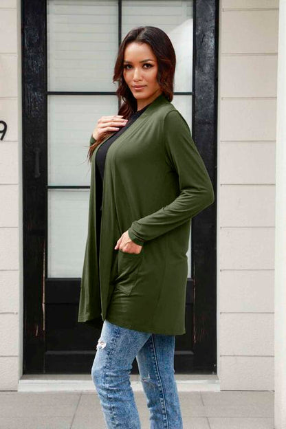 Basic Bae Full Size Open Front Long Sleeve Cardigan Luvéillé