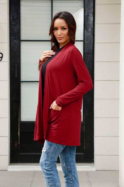Basic Bae Full Size Open Front Long Sleeve Cardigan Luvéillé