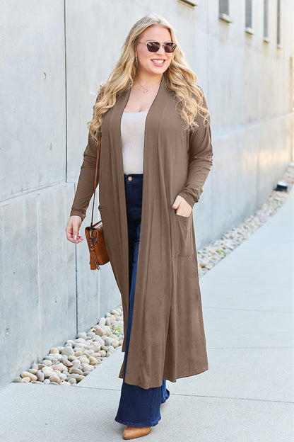 Basic Bae Full Size Open Front Long Sleeve Cover Up Luvéillé