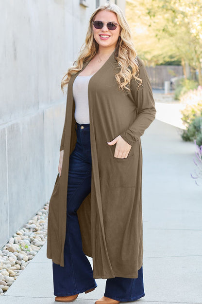 Basic Bae Full Size Open Front Long Sleeve Cover Up Luvéillé