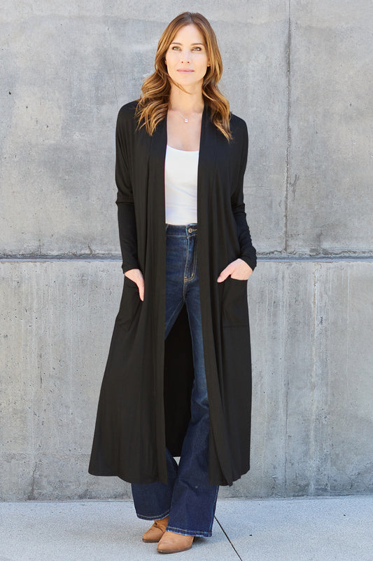Basic Bae Full Size Open Front Long Sleeve Cover Up Luvéillé