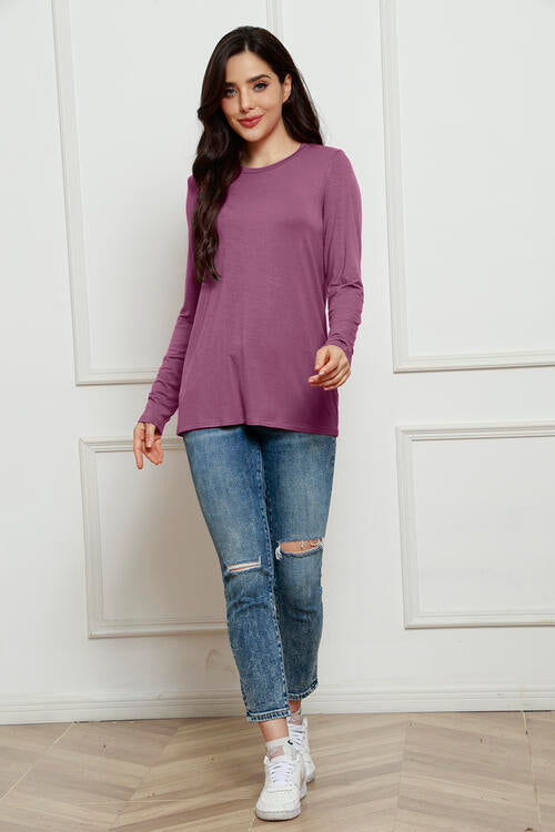 Basic Bae Full Size Round Neck Long Sleeve Top Luvéillé