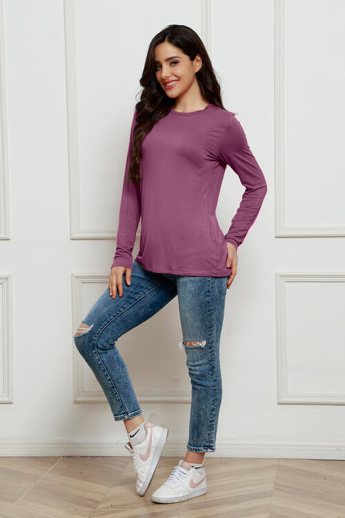 Basic Bae Full Size Round Neck Long Sleeve Top Luvéillé