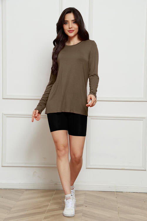 Basic Bae Full Size Round Neck Long Sleeve Top Luvéillé