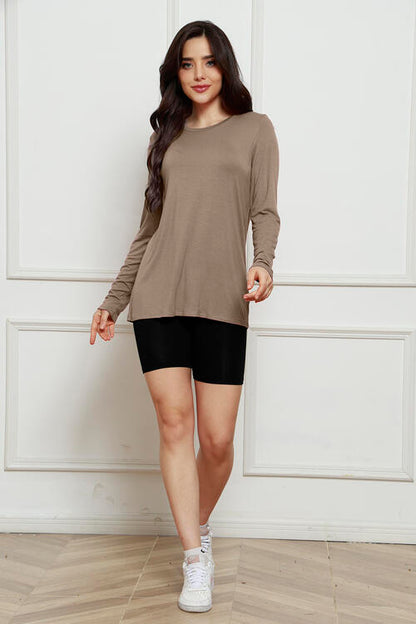 Basic Bae Full Size Round Neck Long Sleeve Top Luvéillé