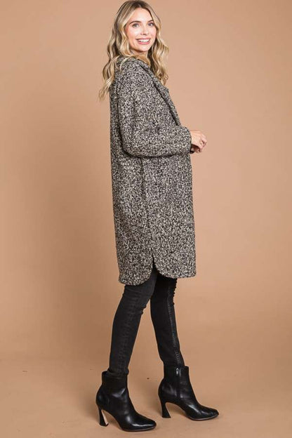 Culture Code Full Size Lapel Collar Double Breast Teddy Coat Luvéillé