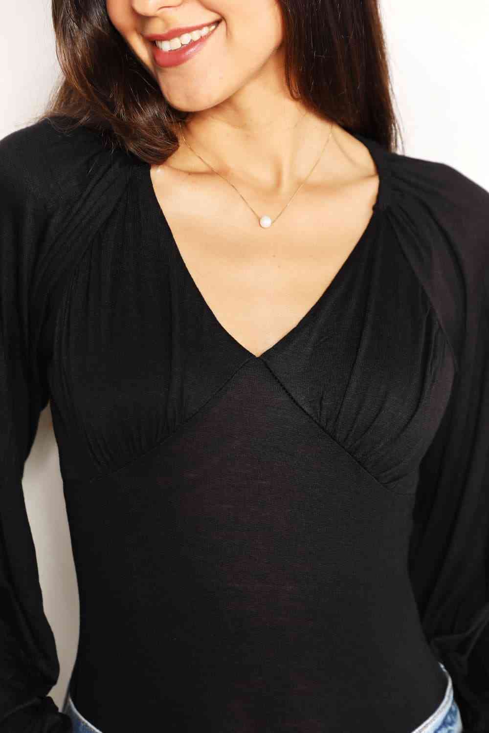 Culture Code Full Size V- Neck Bodysuit Luvéillé