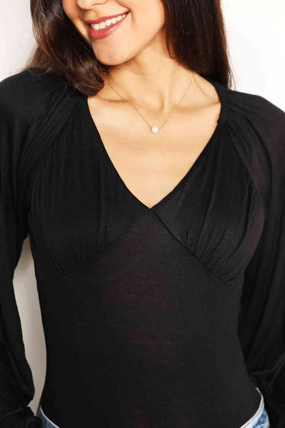Culture Code Full Size V- Neck Bodysuit Luvéillé