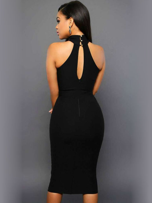 Cutout Grecian Neck Dress Luvéillé