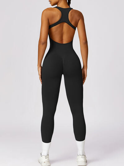 Cutout Racerback Active Jumpsuit Luvéillé