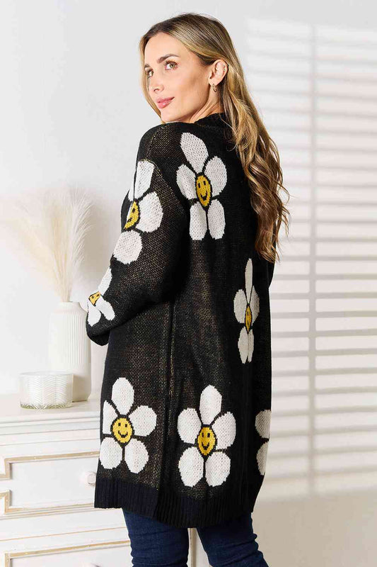 Double Take Floral Button Down Longline Cardigan Luvéillé
