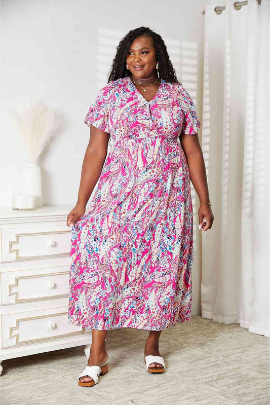 Double Take Multicolored V-Neck Maxi Dress Luvéillé