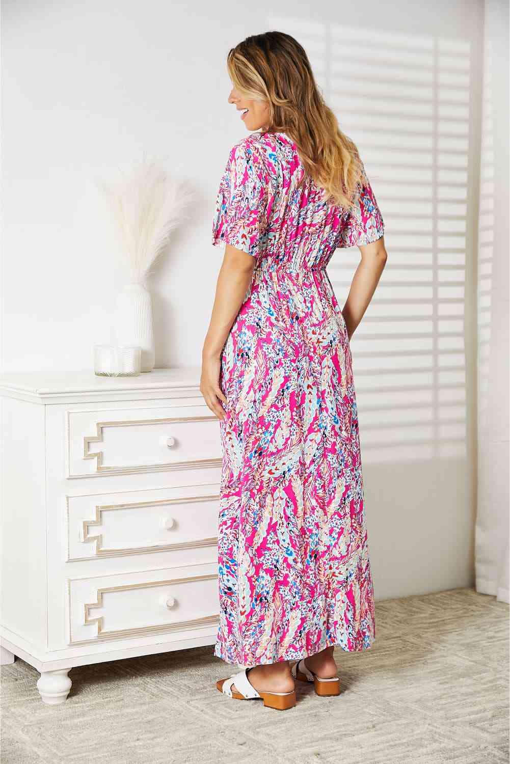 Double Take Multicolored V-Neck Maxi Dress Luvéillé