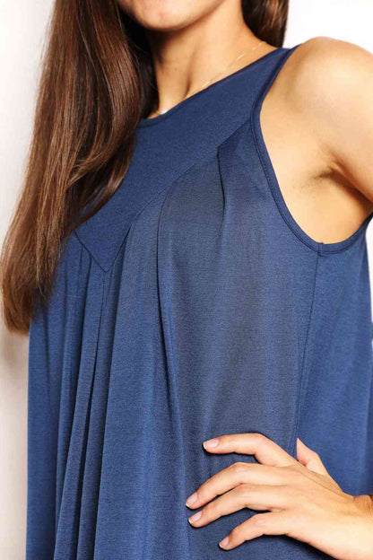 Double Take Round Neck Sleeveless Mini Dress Luvéillé