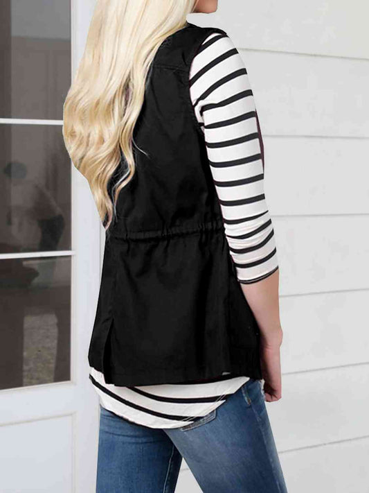 Drawstring Waist Vest with Pockets Luvéillé